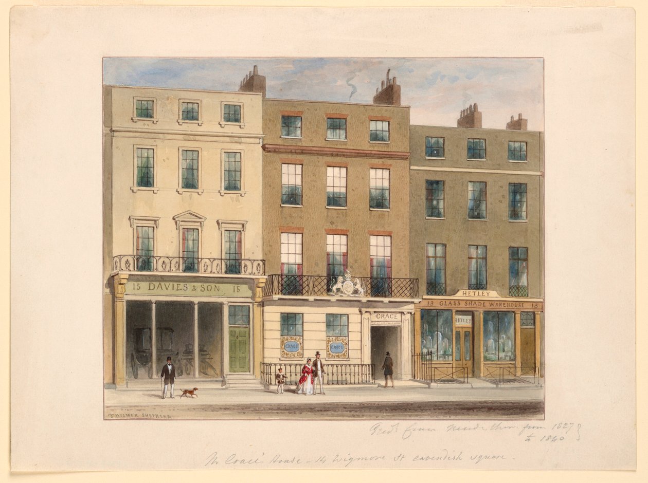 Exterior, Frederick Crace and Son Establishment, 14 Wigmore Street, London by Frederick Crace