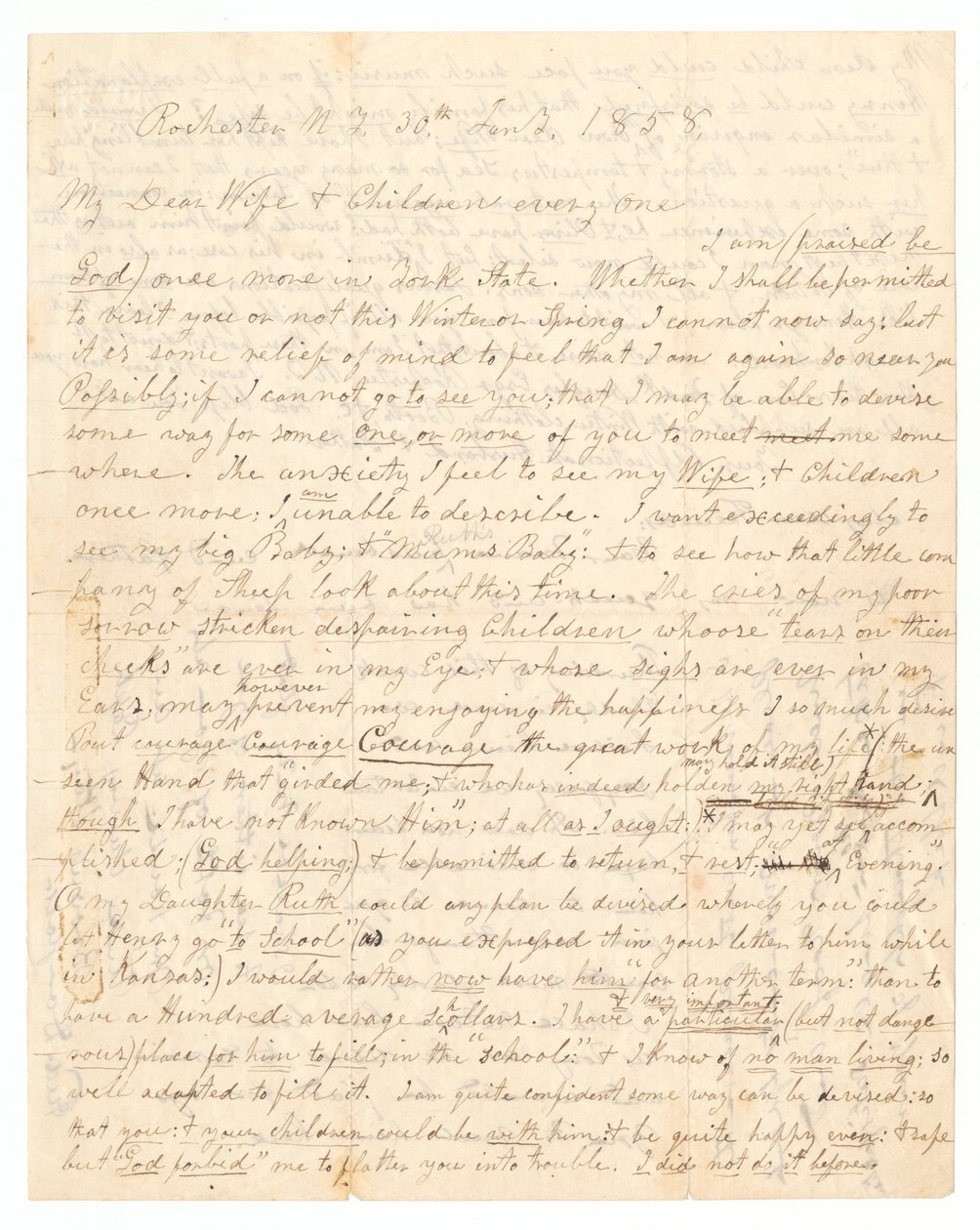 Letter written by John Brown and Frederick Douglass to Brown