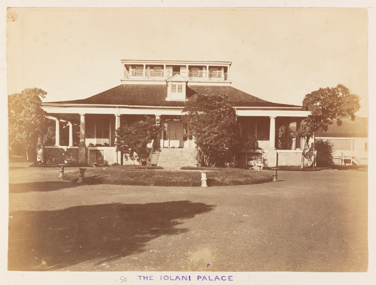 Pacific Station in HMS Triumph - The Iolani Palace, Honolulu by Frederick George Denham Bedford
