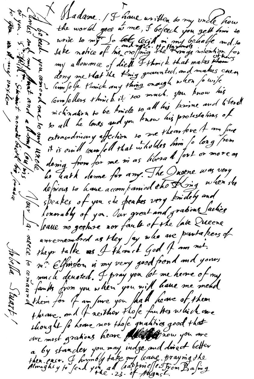 Letter by Arabella Stuart to the Countess of Shrewsbury, 1865 by Frederick George Netherclift