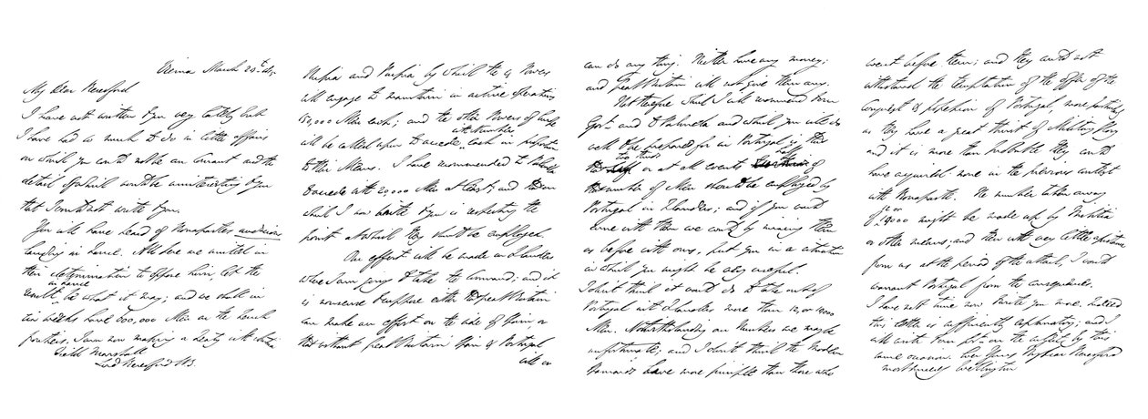 Letter by Arthur Wellesley, Duke of Wellington, to Field Marshal Lord Beresford by Frederick George Netherclift