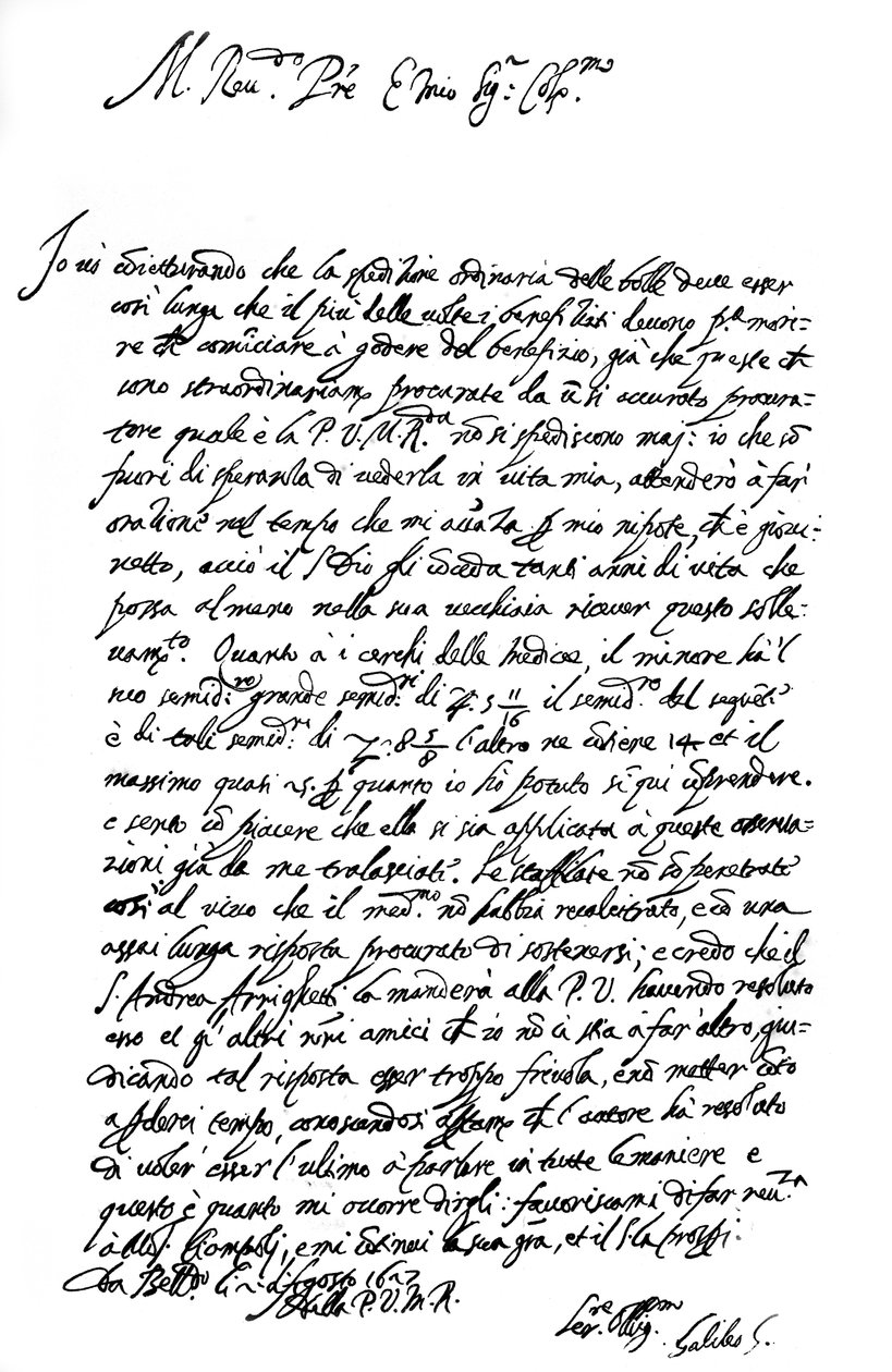 Letter by Galileo Galilei by Frederick George Netherclift