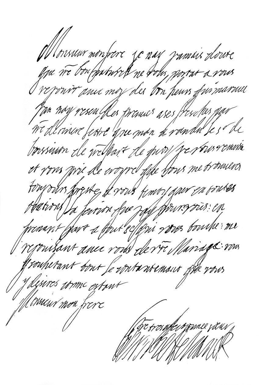 Letter by Henrietta Maria, Queen of Charles I, 17th century by Frederick George Netherclift