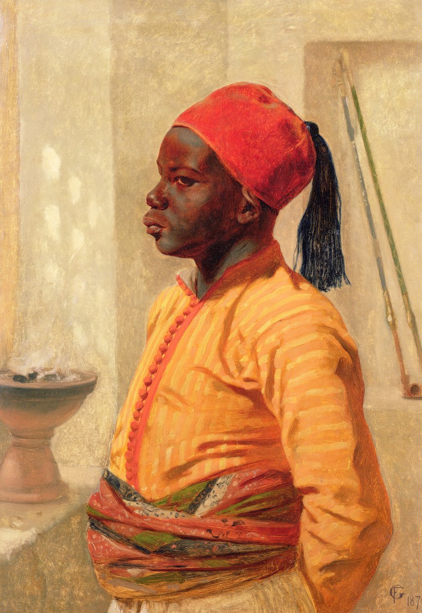 Half Length Portrait of an Arab Boy by Frederick Goodall