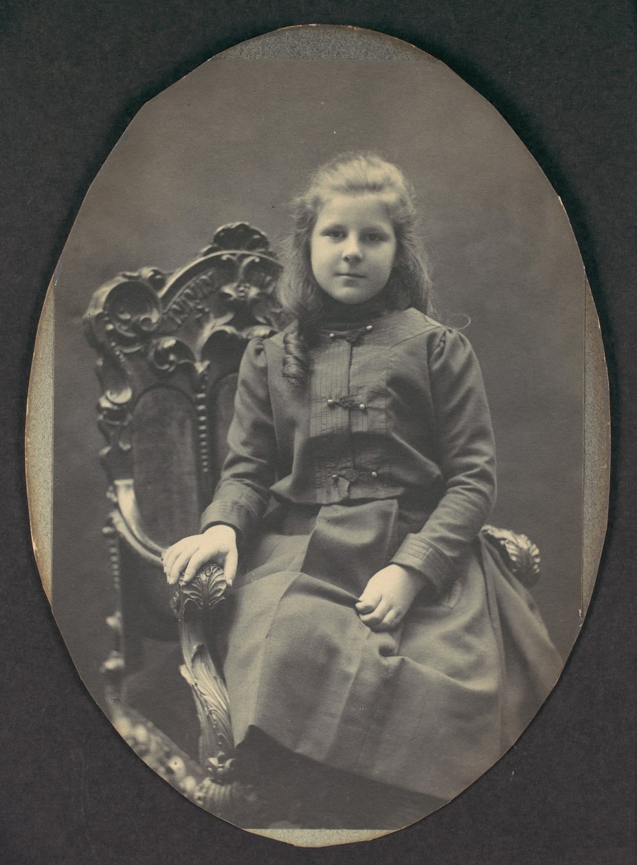 Girl with Ringlets, Seated, Three-Quarter Length, 1890s by Frederick Gutekunst