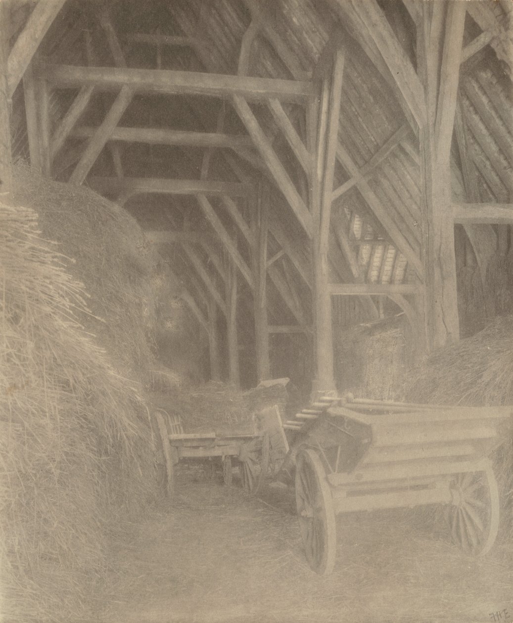 Great Cokkeswell Barn (near Kelmscott): Interior by Frederick H. Evans