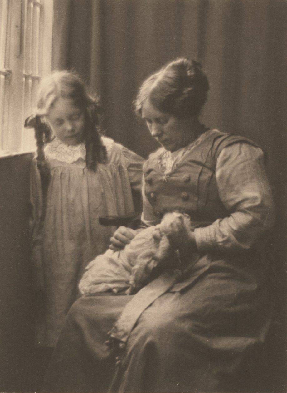 Mrs. Frederick H. Evans, Barbara Evans, and Phyllis the Doll by Frederick H. Evans