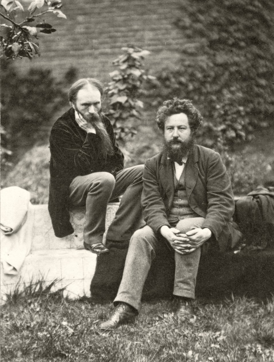 Portrait photograph of Sir Edward Burne-Jones and William Morris by Frederick Hollyer by Frederick Hollyer