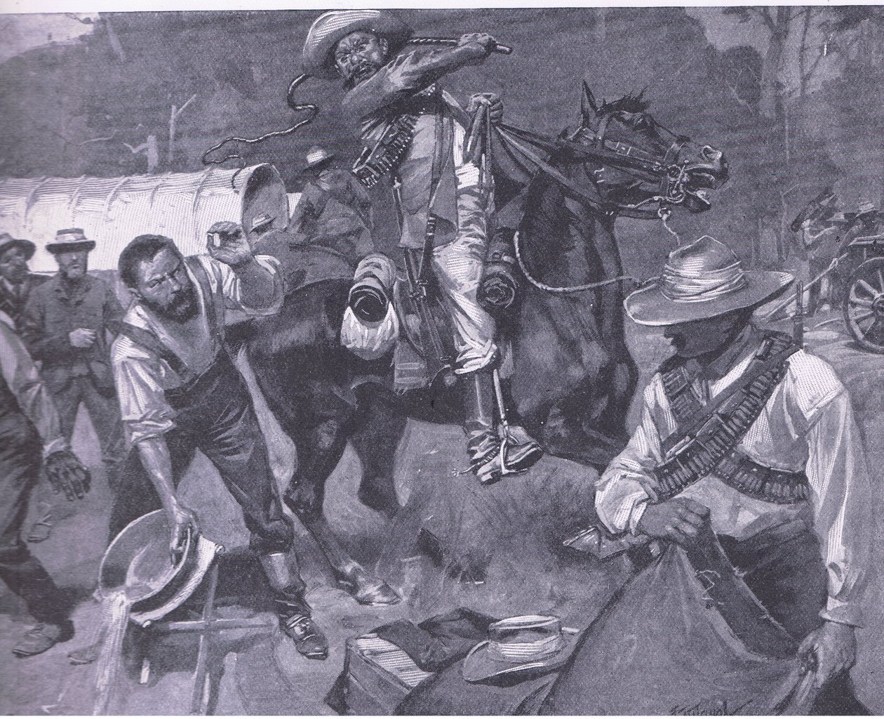 Boer Treatment of Peace Envoys: The Flogging of Margendaal, from After Pretoria: The Guerilla War by Frederick Judd Waugh