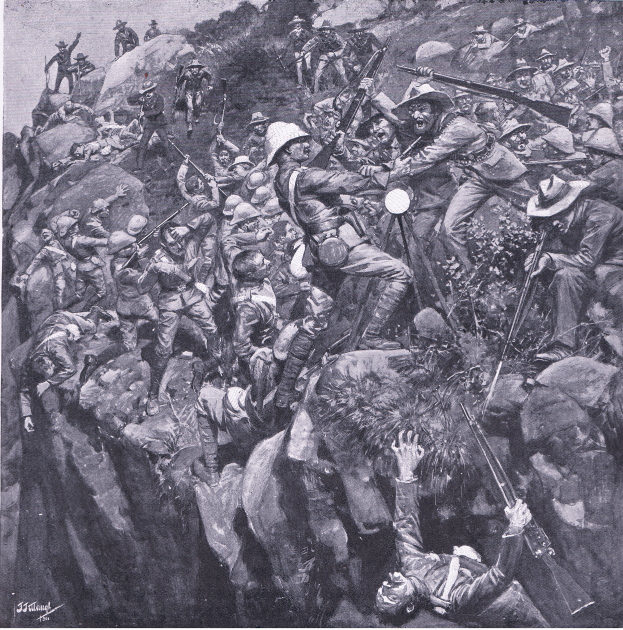 The Disaster at Nooitgedacht: The End of a Brave Signaller, from After Pretoria: The Guerilla War by Frederick Judd Waugh