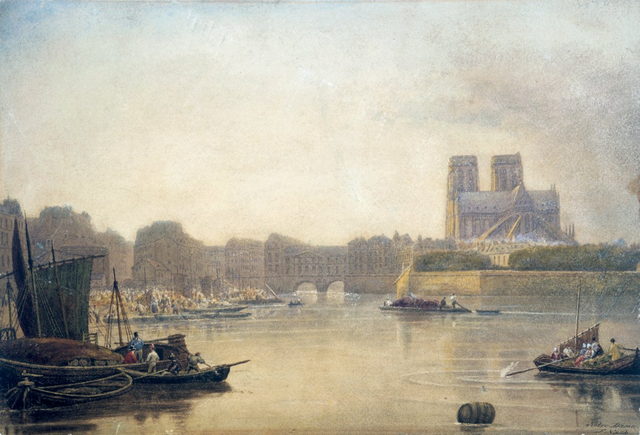 Notre Dame, Paris, 19th century by Frederick Nash