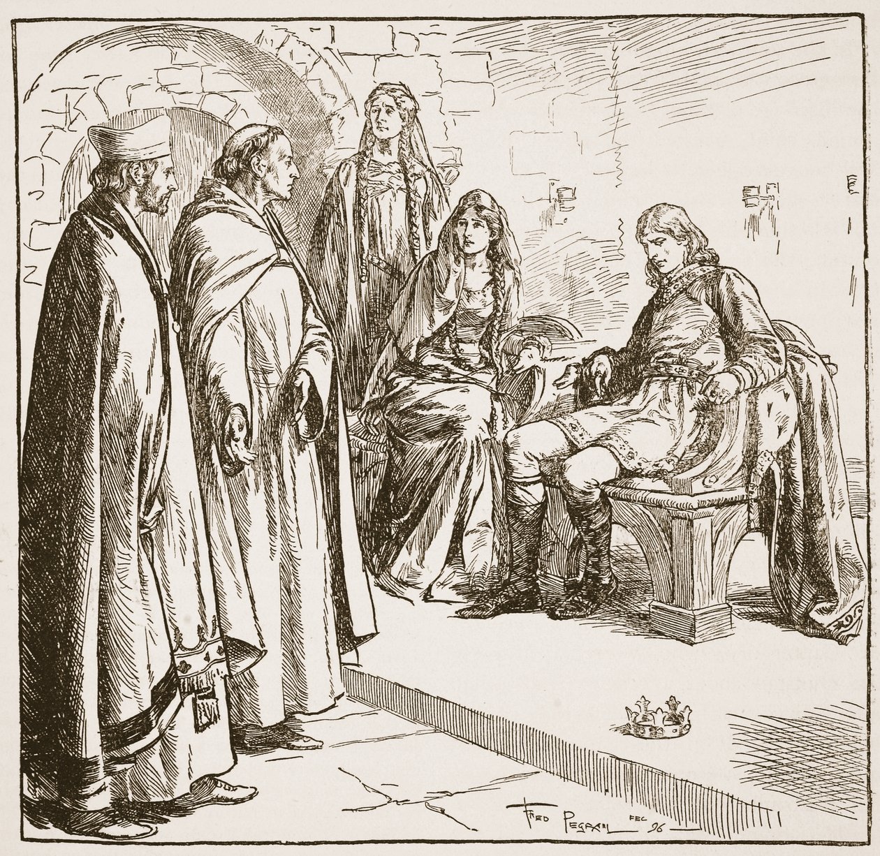 Dunstan, Edwy and Elgiva, illustration from 