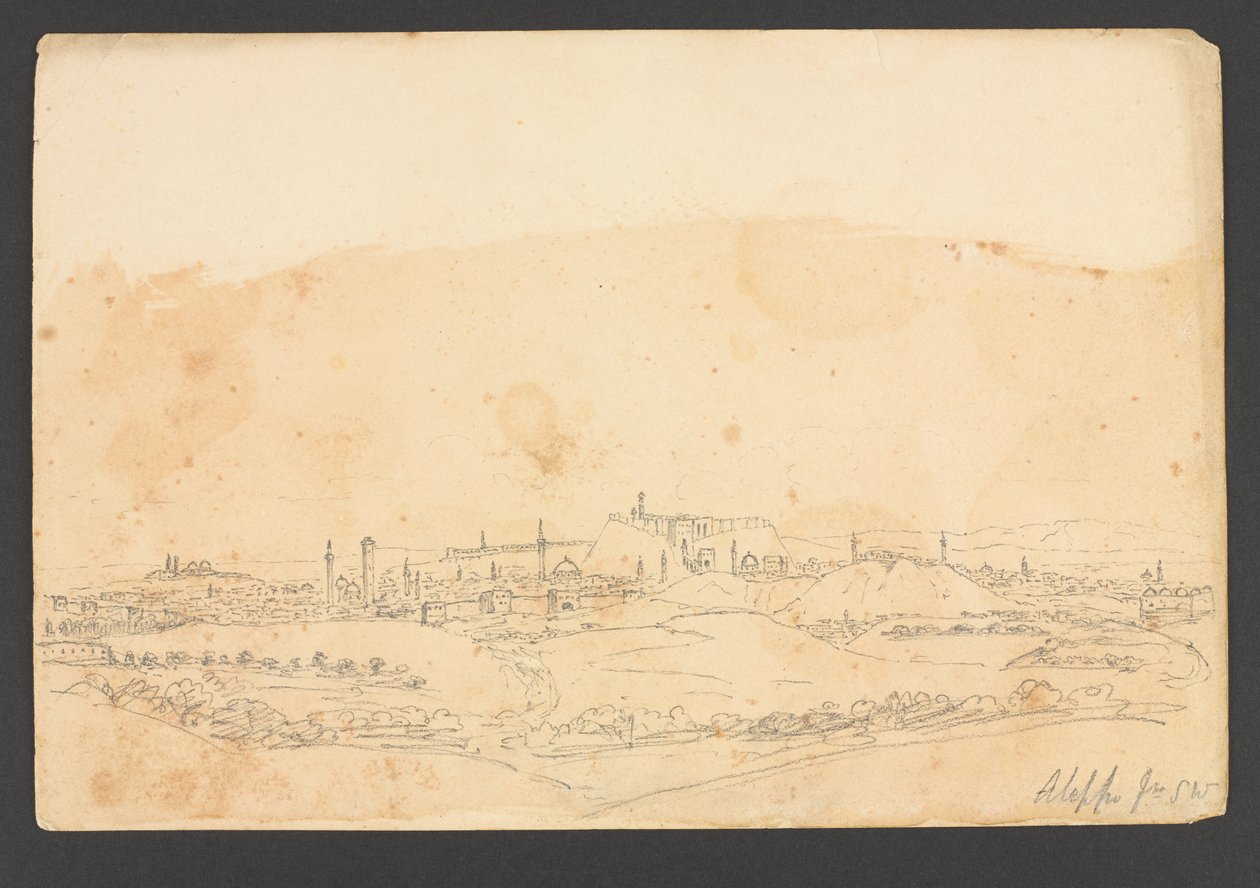 Aleppo from SW, Syria by Frederick Peter Layard