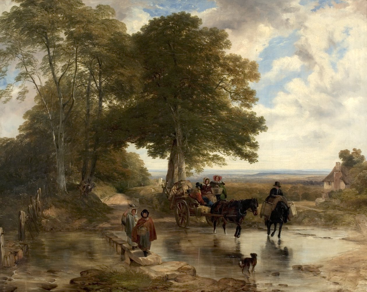 Market Cart at a Brook, 1845 by Frederick Richard Lee