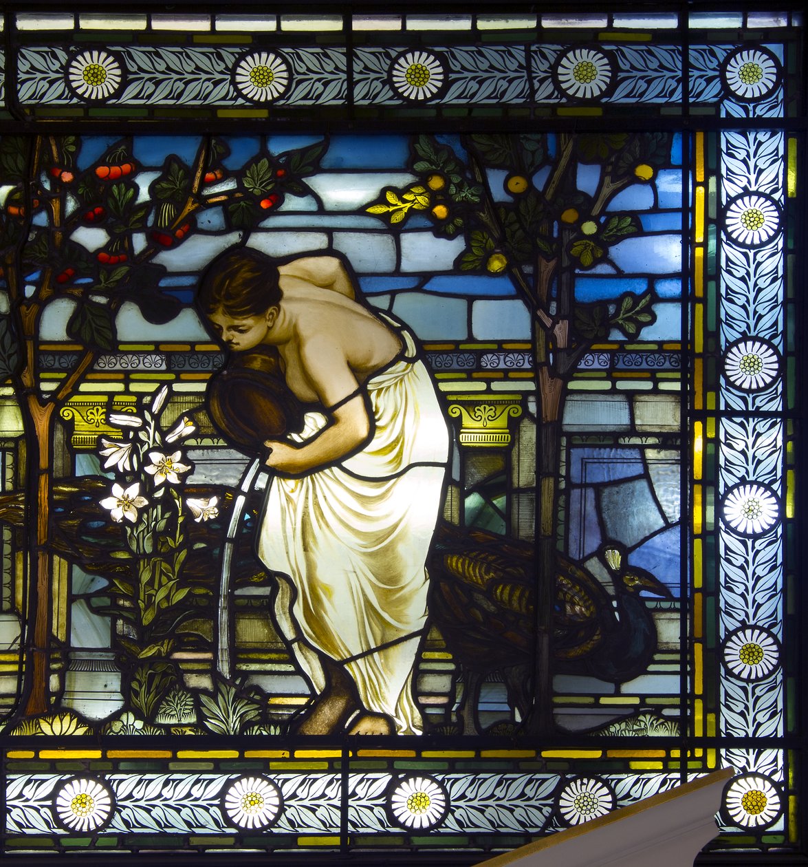 London, Thomas Goode Showroom, South Audley Street, GE Cooke, attributed Frederick Vincent Hart, Classical Maidens In A Garden by Frederick Vincent Hart