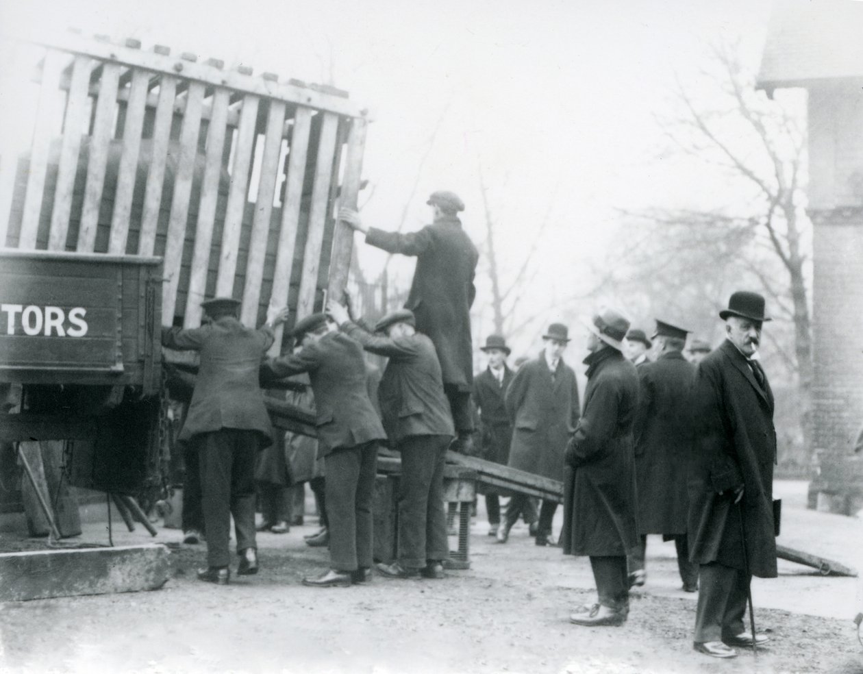 Unloading of the Newly Arrived Indian Rhinoceros, London Zoo, 1924 by Frederick William Bond