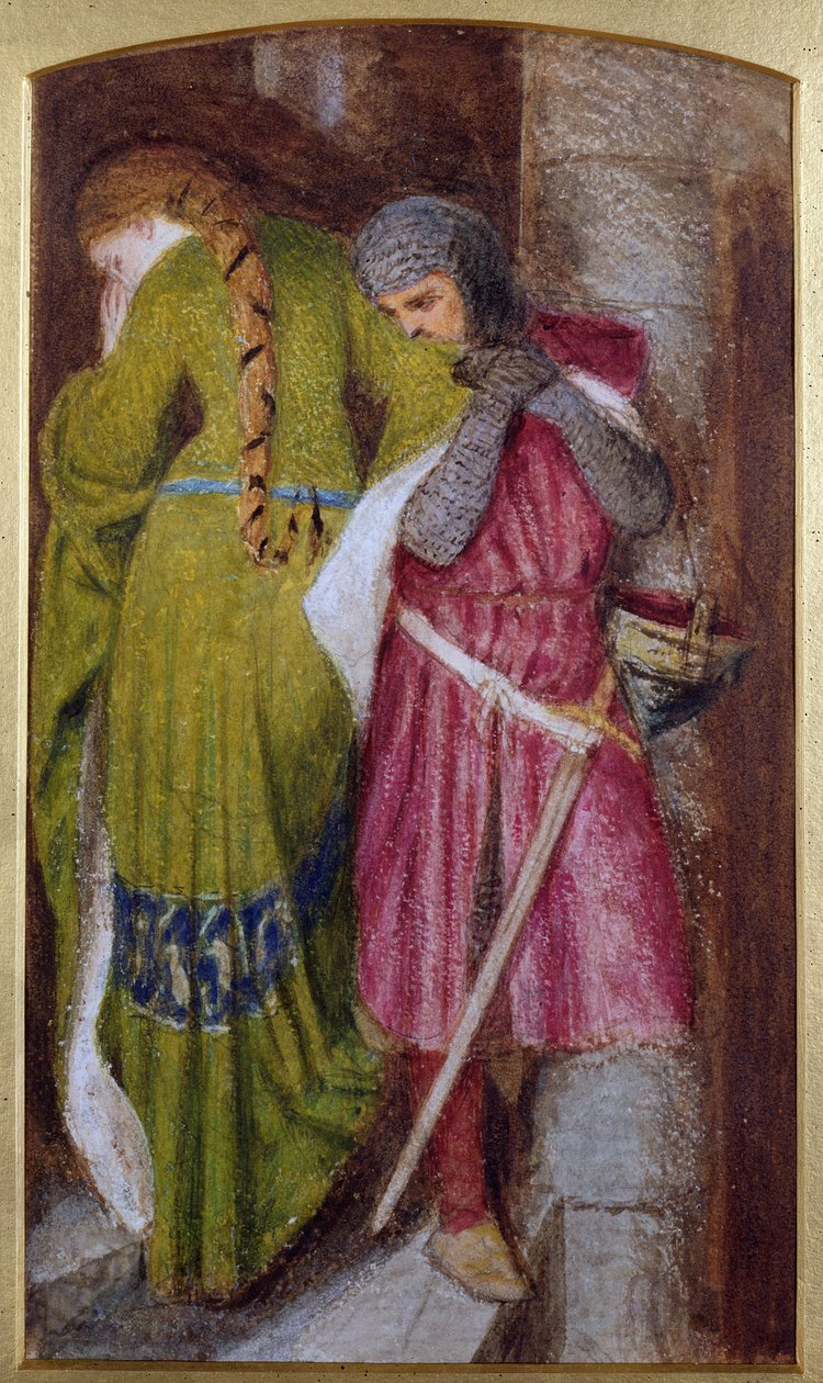 Meeting on the Turret Stair, Helellil and Hildebrand, 1864 by Frederick William Burton