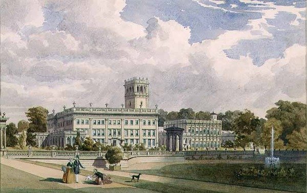 A View of the House and Gardens at Trentham, Staffs by Frederick William Hulme