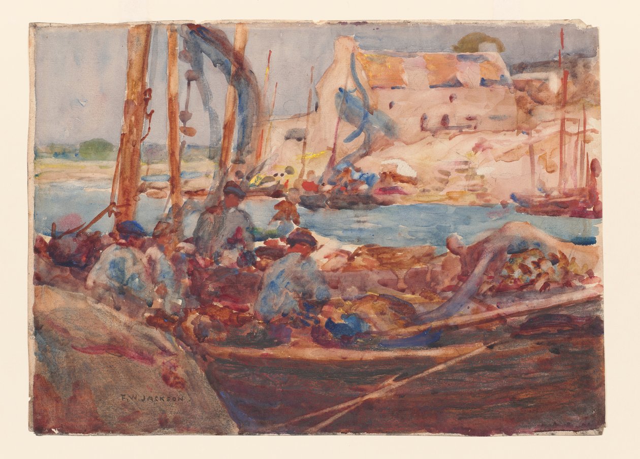 Sardine Fishing Boats at Concarneau, Brittany, c.1900 by Frederick William Jackson