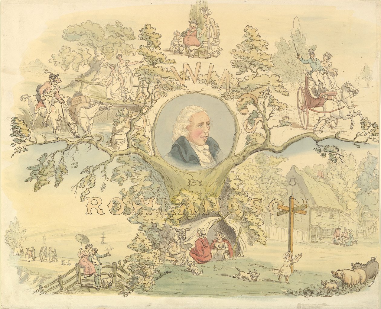 Design for a Titlepage in the Manner of Rowlandson by Frederick William Pailthorpe