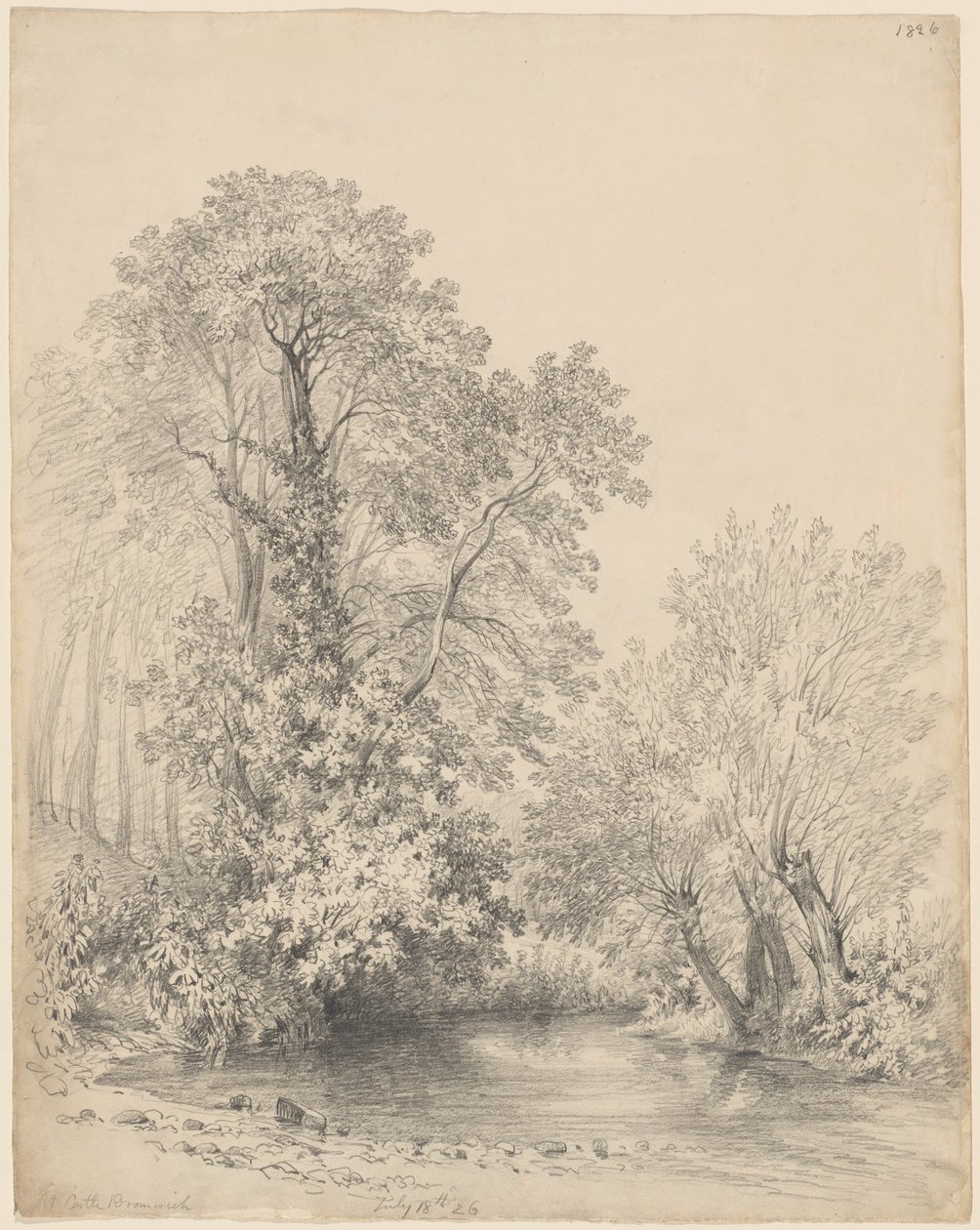 Trees by the River at Castle Bromwich by Frederick William Watts