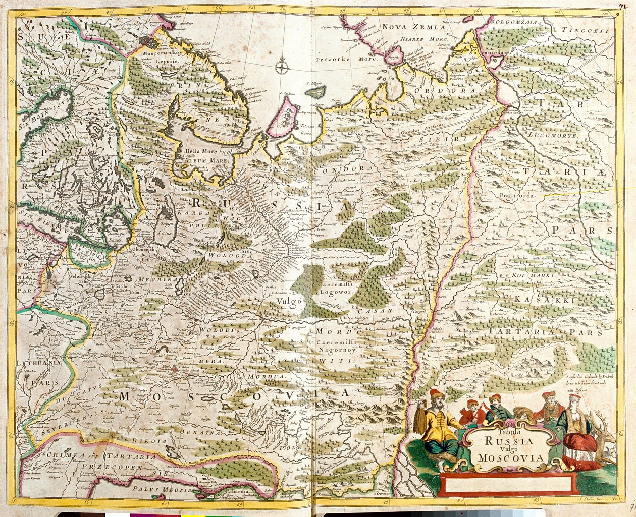 Map of Russia, around Moscow city by Frederick de Wit