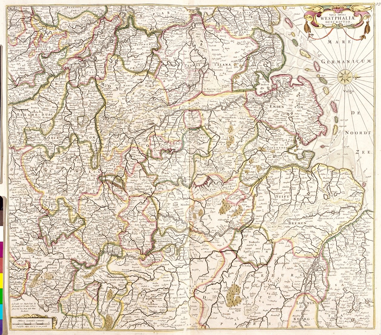 Map of Westphalia (Germany) by Frederick de Wit