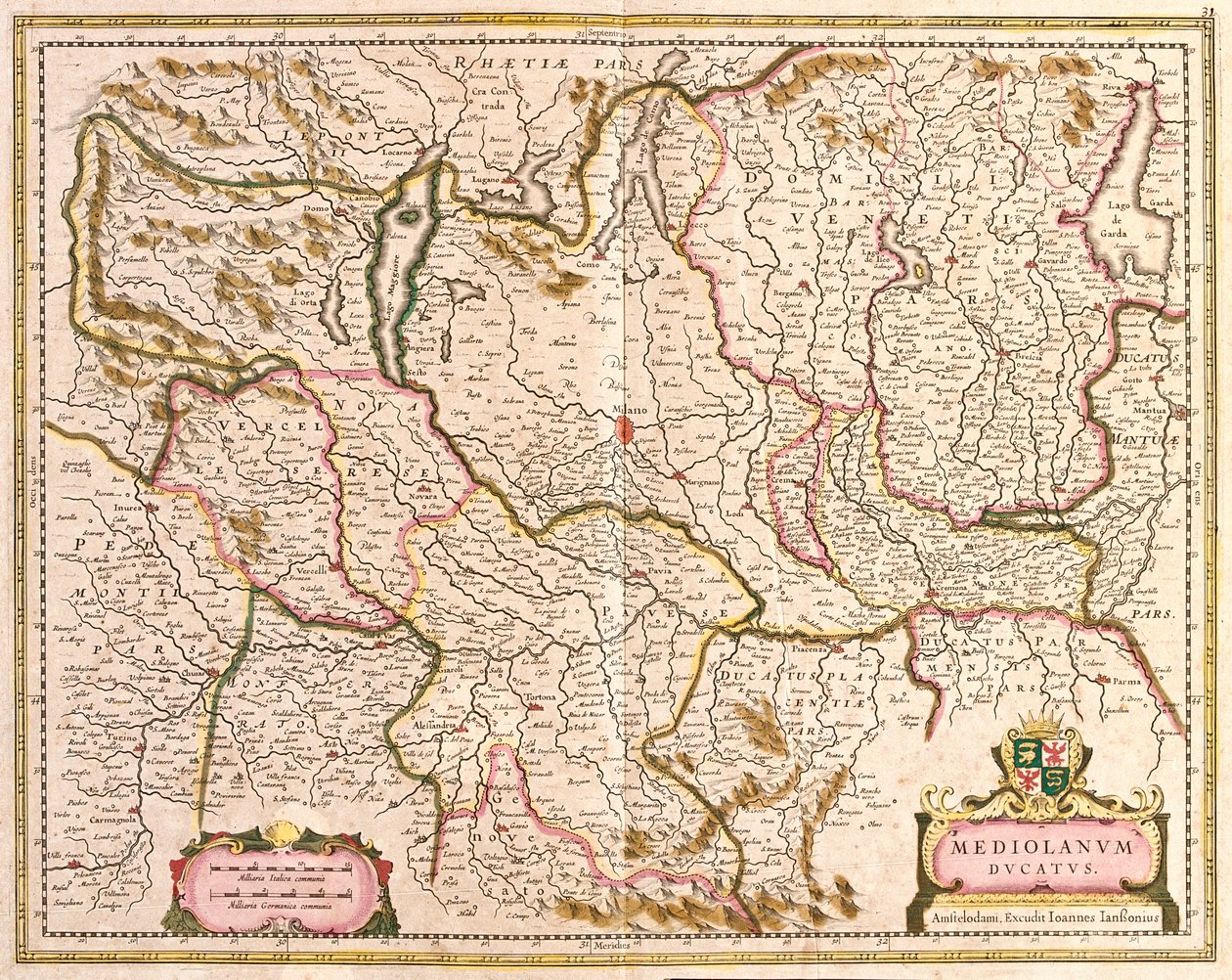 Map of the Duchy of Milan, Italy by Frederick de Wit
