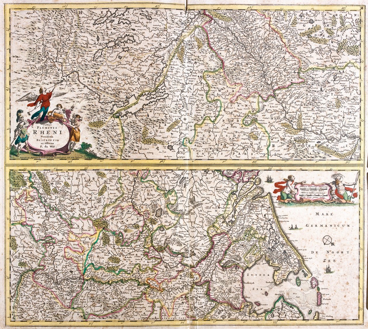 Map of the Rhineland, Germany by Frederick de Wit