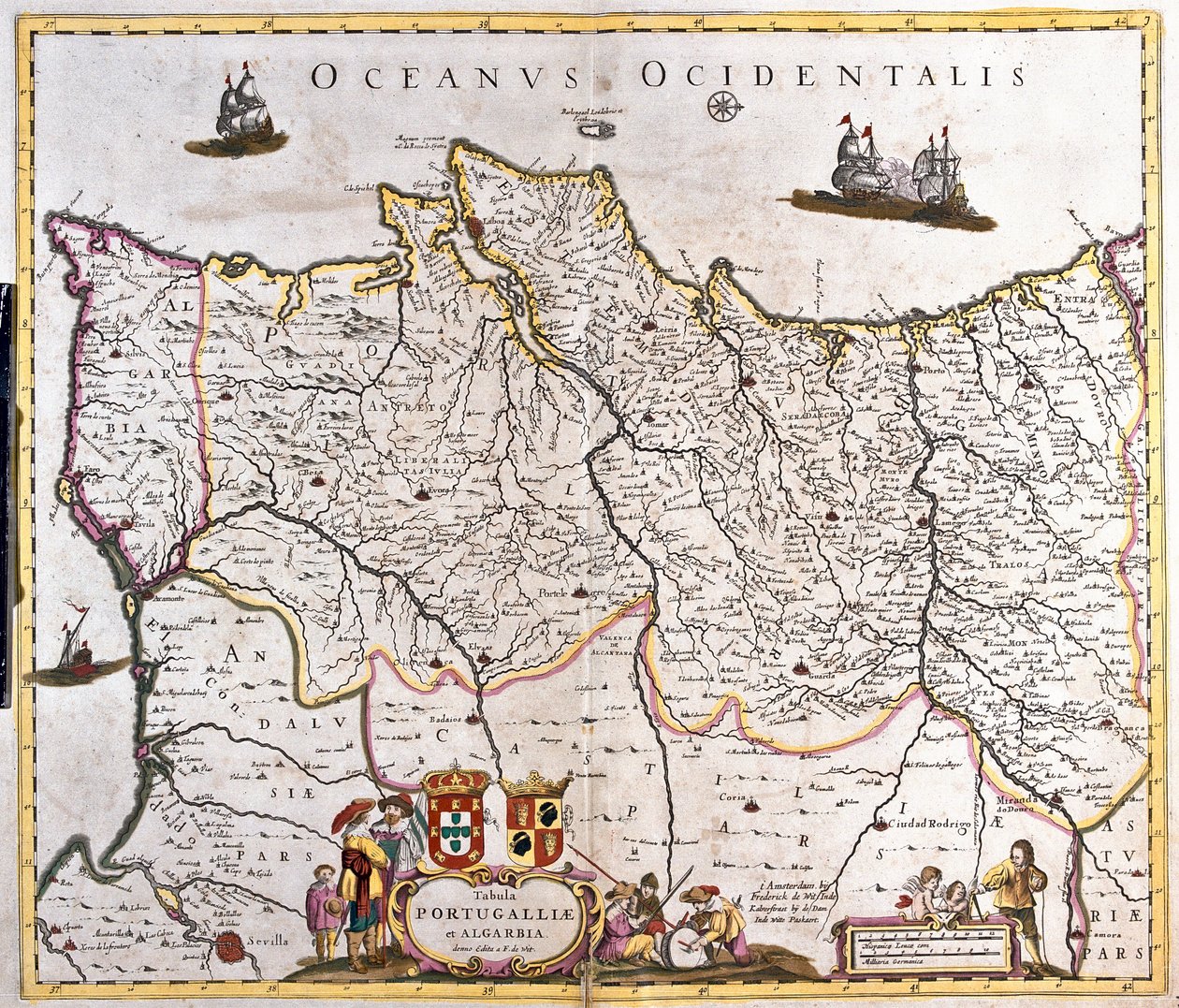 Map of the Kingdoms of Portugal and the Algarve by Frederick de Wit