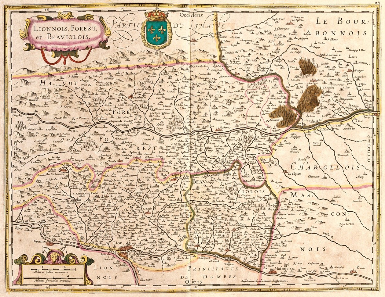 Maps of territories Lyon and Beaujolais (France) by Frederick de Wit