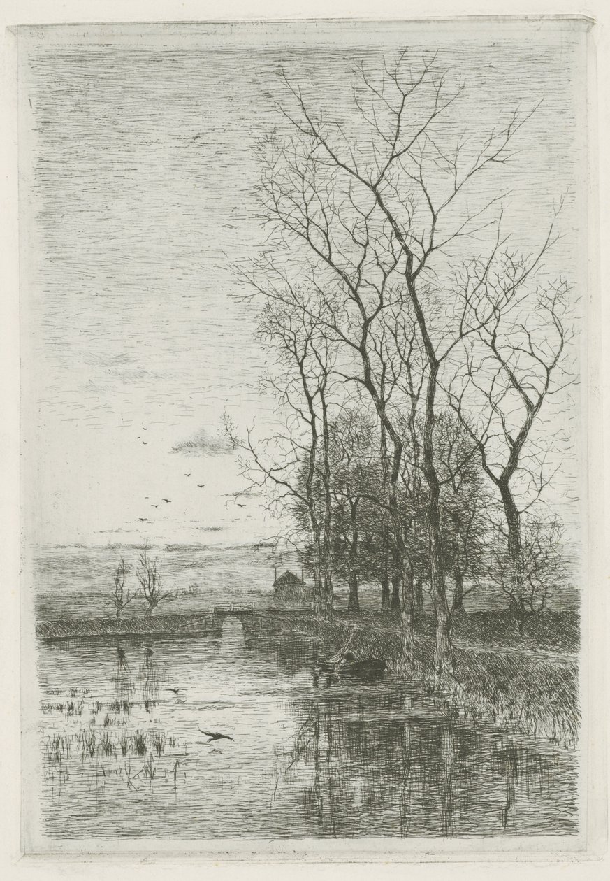 The Little Bridge by Fredericus Jacobus van Rossum du Chattel (signed by artist)