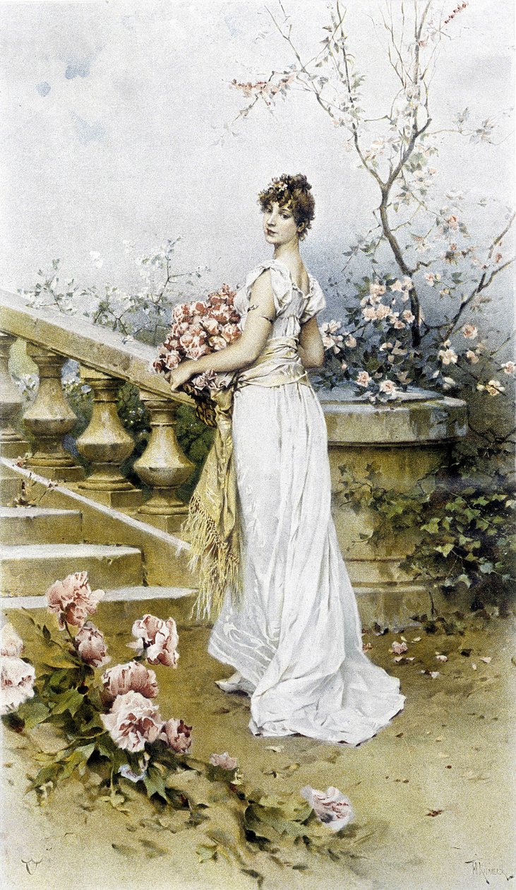 Woman - Allegory of Early Summer, Calendar Illustrated by Hubert Dys, Painted by F.H. Kaemmerer by Frederik Hendrik Kaemmerer