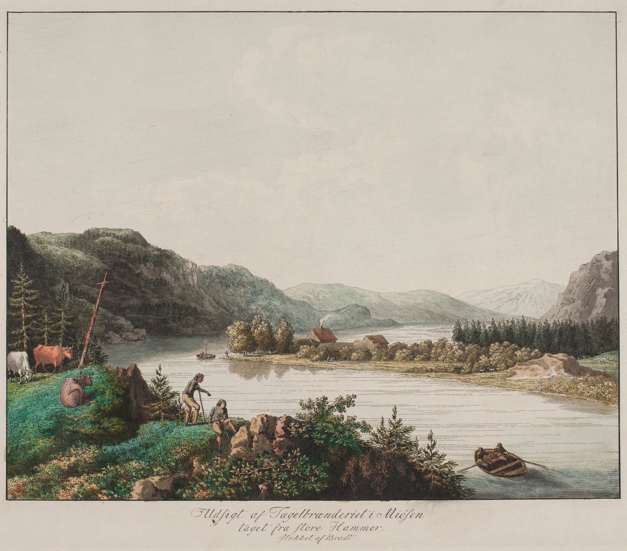 View of the Brickworks in Miøsen Taken from Store Hammer by Frederik Ludvig  Bradt