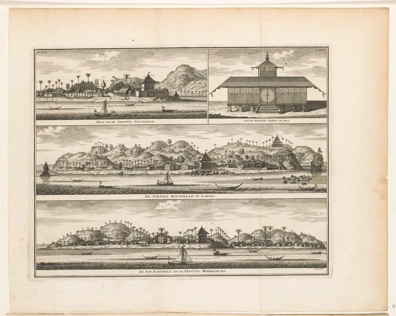 Three Fortresses on Ambon by Frederik Ottens