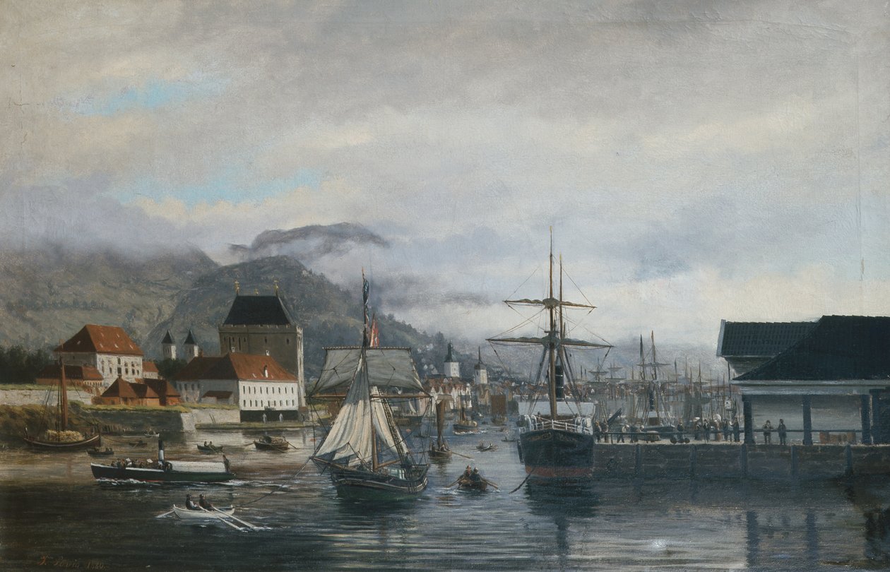 Bergen Harbour, Tollboden by Frederik Sorvig