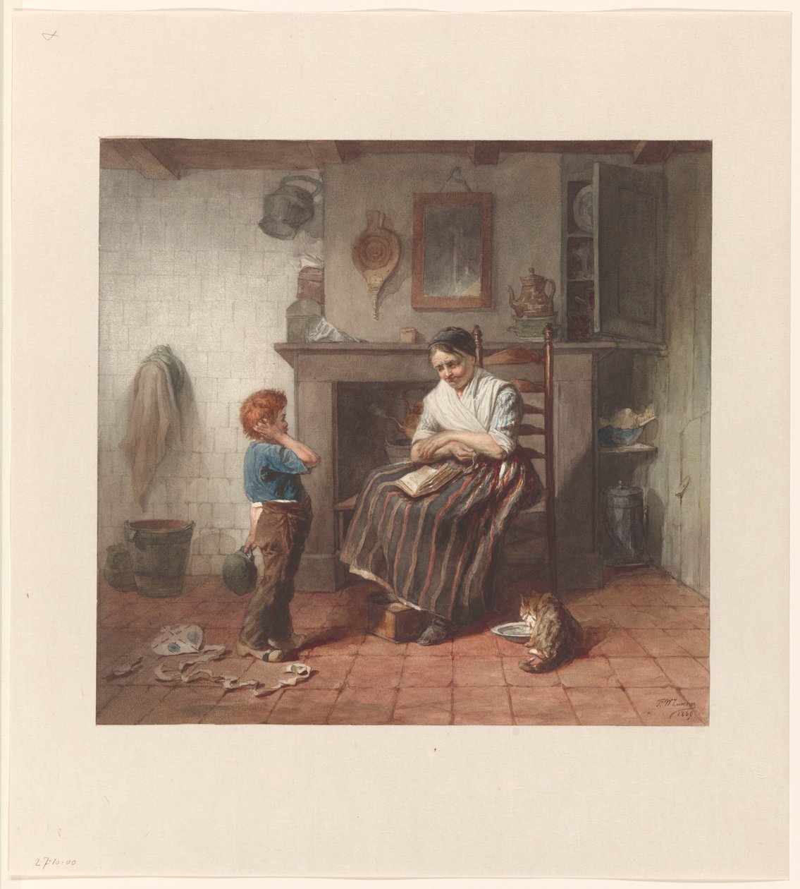 Interior with a Boy, a Kite, and a Woman by Frederik Willem Zürcher