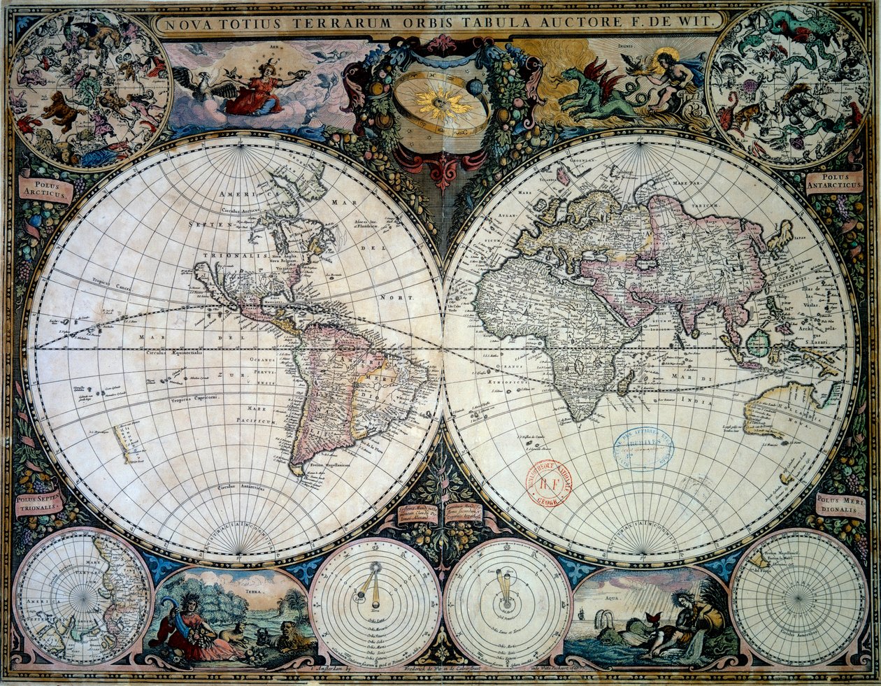 Planisphere by Frederic de Witt (17th century) by Frederik de (after) Wit