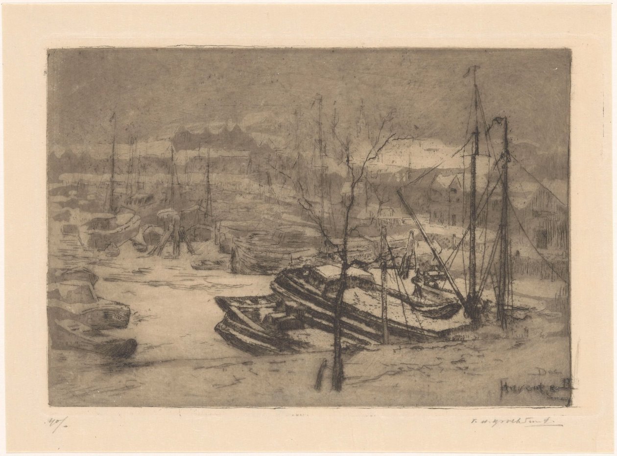 Little Harbor by Frederika Henriëtte Broeksmit (signed by artist)