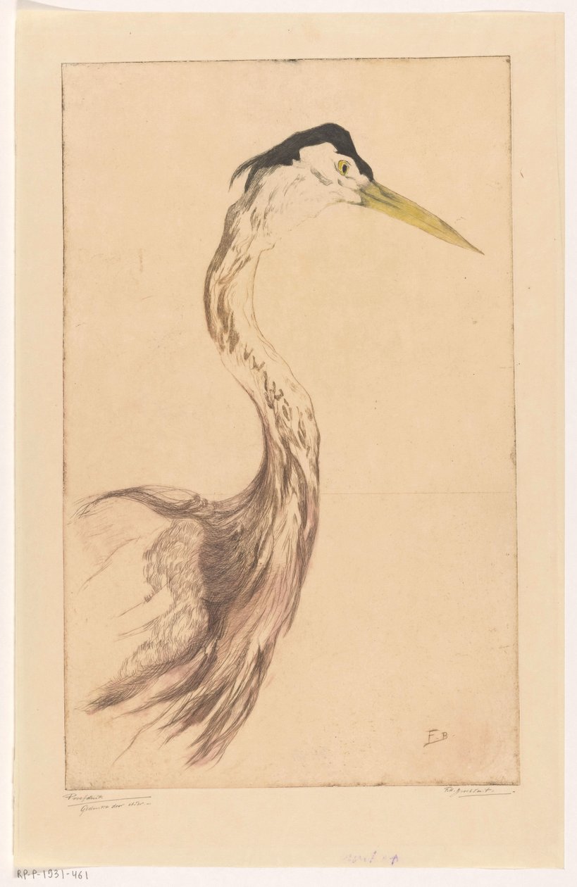Heron by Frederika Henriëtte Broeksmit (signed by artist)