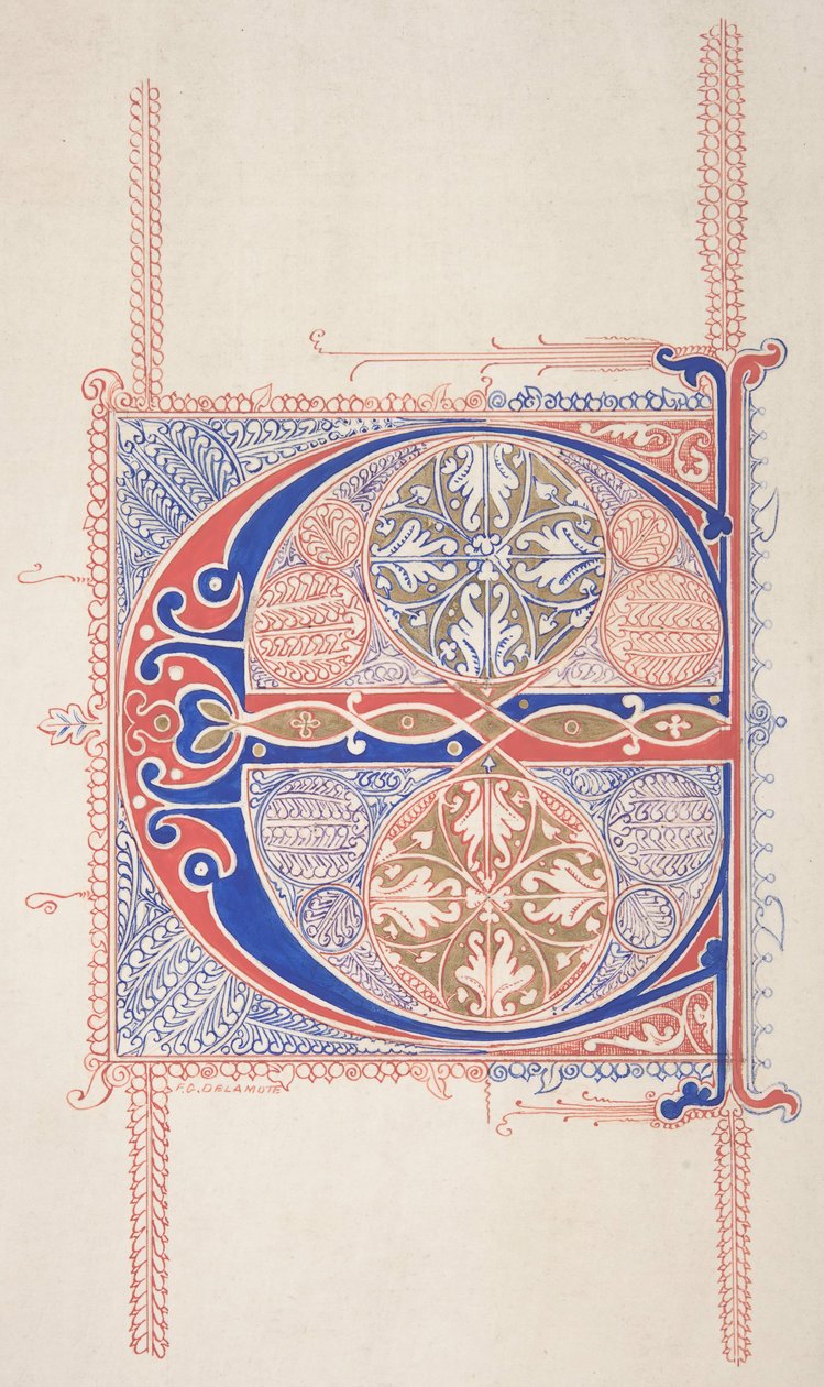 Illuminated Initial C by Freeman Gage Delamotte