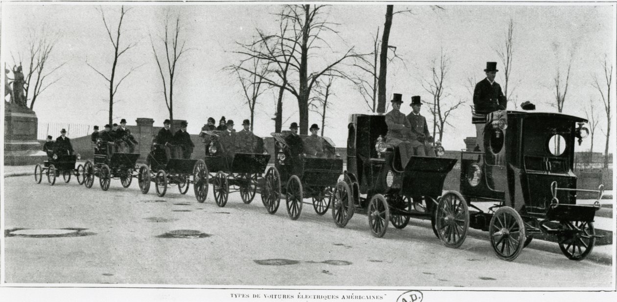 American Electrical Cars in Paris, c.1900 by French Photographer