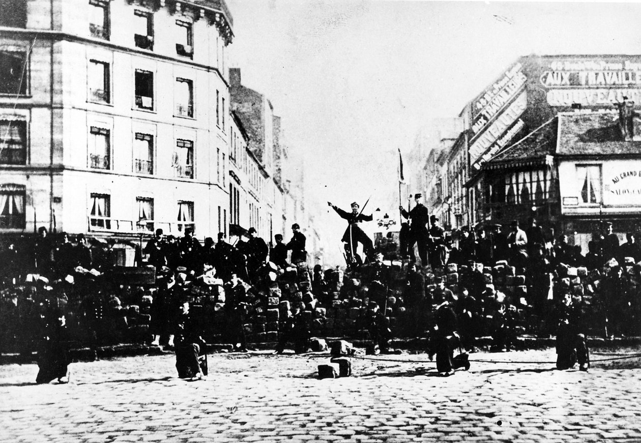 Communard Barricade in Montmartre, 1871 by French Photographer
