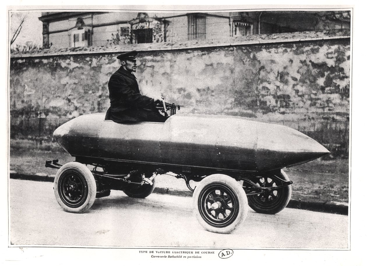 Electrical racing car Jenatzy La Jamais Contente by French Photographer