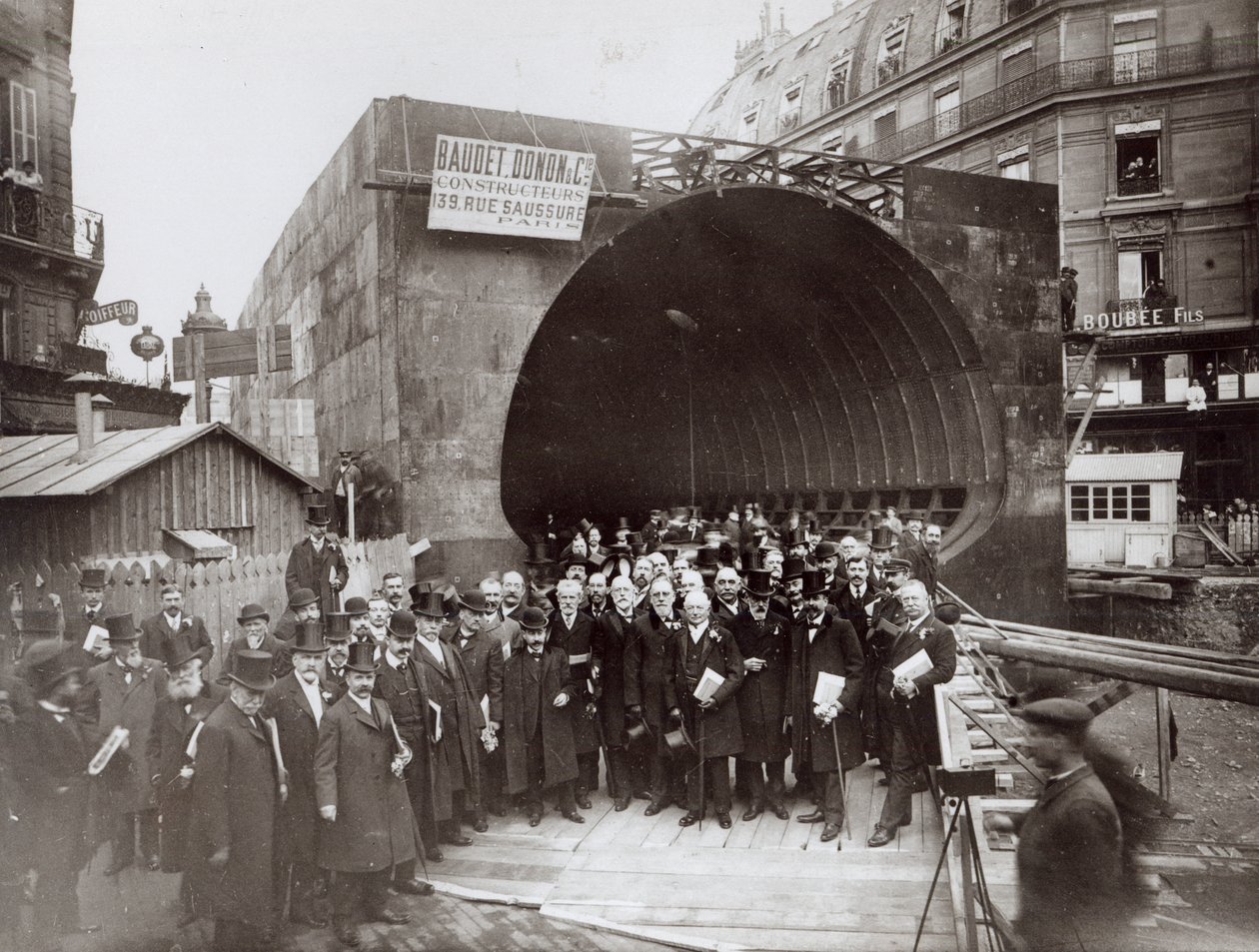 English Delegation visiting Paris during the construction of the Metro, c.1905 by French Photographer