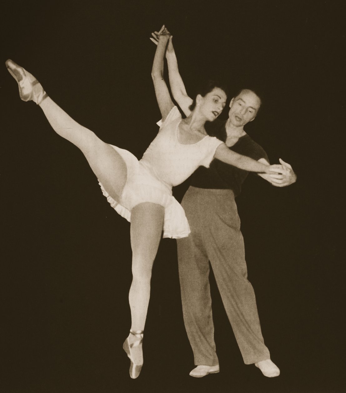 George Balanchine with Tamara Toumanova, from Grand Ballet de Monte-Carlo, 1949 (photogravure) by French Photographer