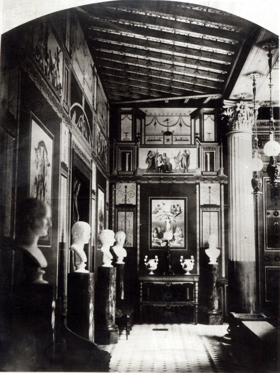 Interior of Prince Napoleons Palais Pompeian by French Photographer