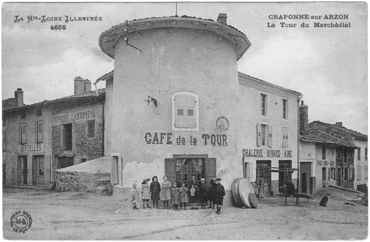 Marchedial Tower at Craponne-sur-Arzon, early 20th century by French Photographer