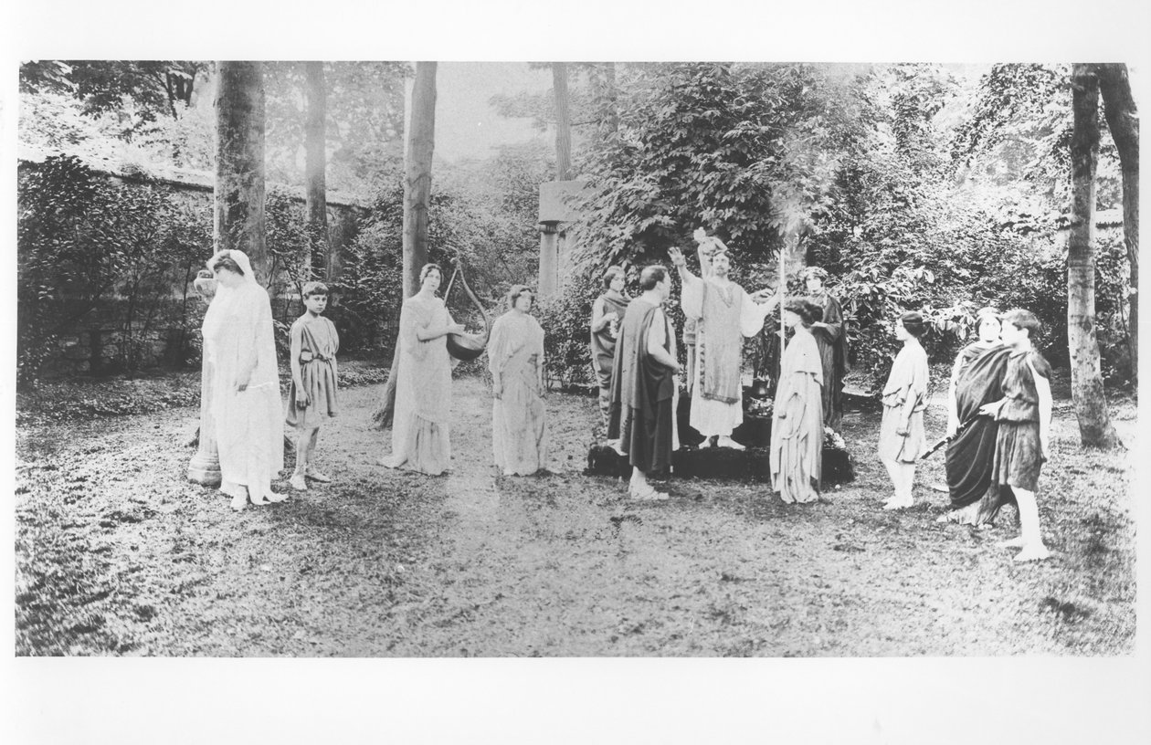 Nathalie Clifford Barney with Dancers Dressed in Togas by French Photographer