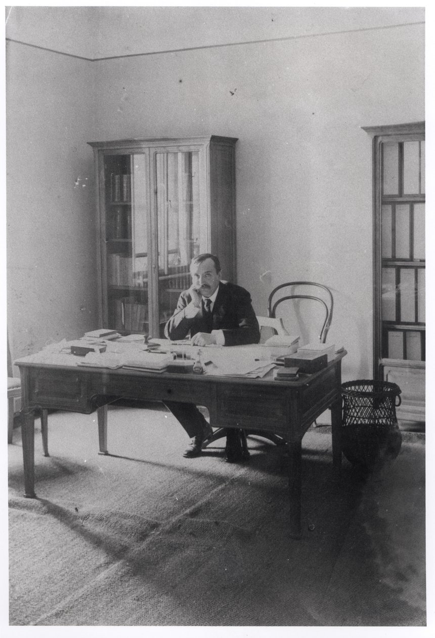 Paul Claudel in his office in Prague by French Photographer